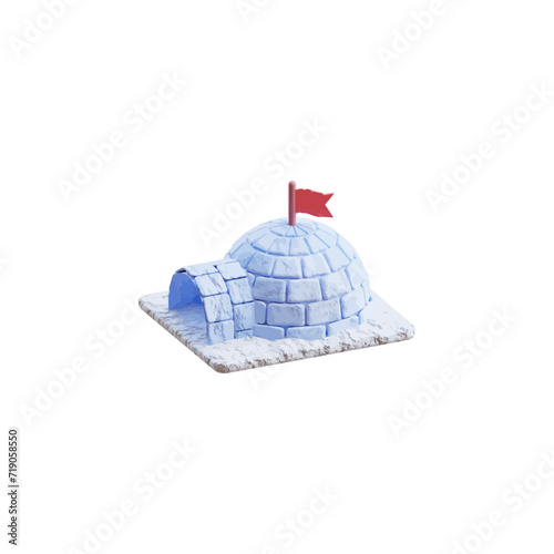 Igloo 3d icon vector illustration