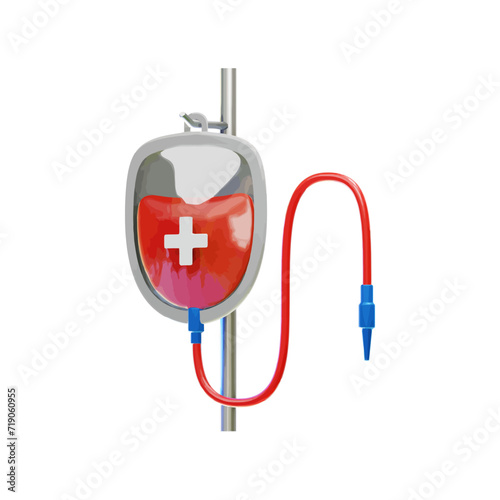 Blood bag 3d icon vector illustration design 