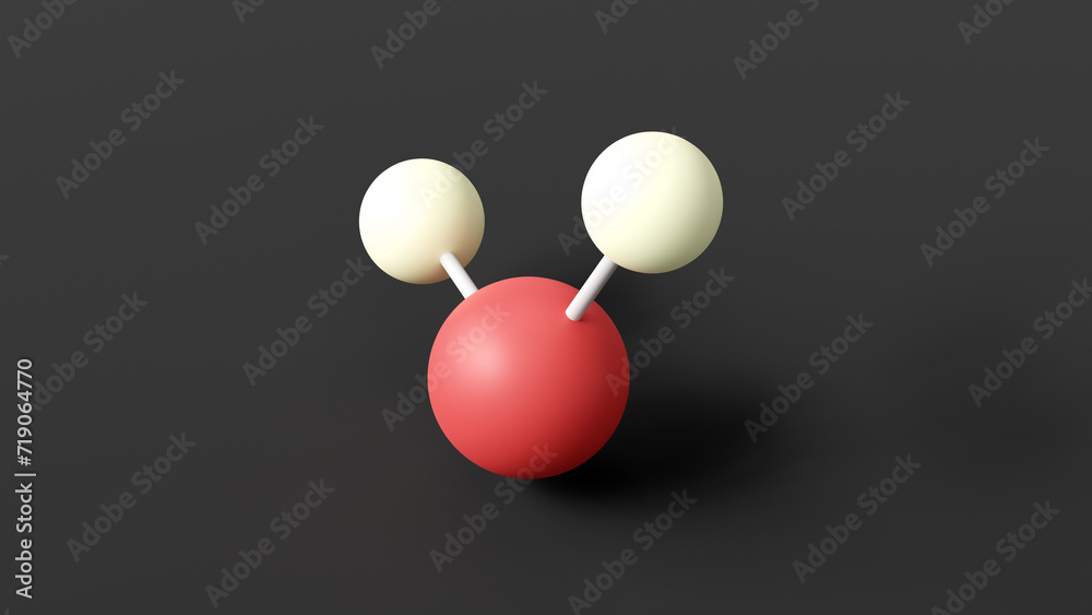heavy water molecular structure, deuterium oxide, ball and stick 3d model, structural chemical formula with colored atoms heavy water molecular structure, deuterium oxide, ball and stick 3d model, structural chemical formula with colored atoms
