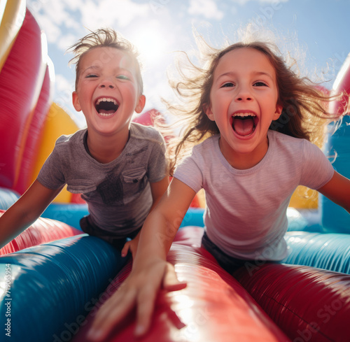 Up, Up, and Away: Kids' Laughter Echoes on the Inflatable Cloud Nine