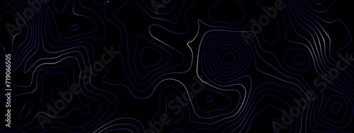 Luxury abstract Topographic line map. Modern design with black background with topographic wavy pattern design. Topographic map background concept. Topo contour map. Rendering abstract illustration.