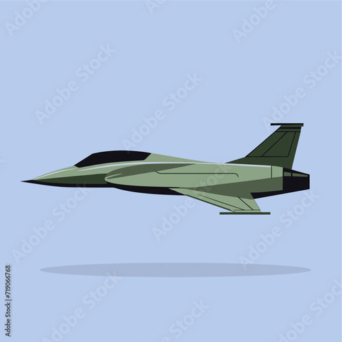 vector flat jet fighter illustration