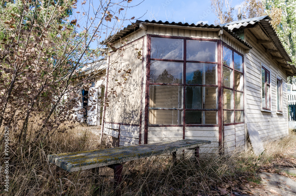 old abandoned wooden village house in Ukraine old abandoned wooden village house in Ukraine