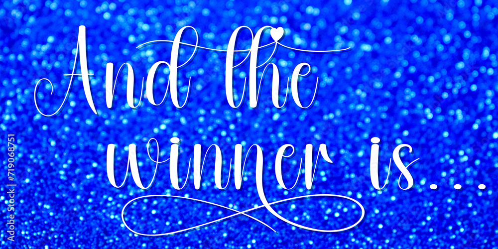 and the winner is image with blue glitters
