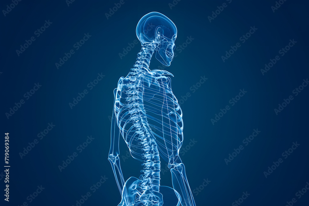 Human spine x-ray view on black background Human spine x-ray view on black background