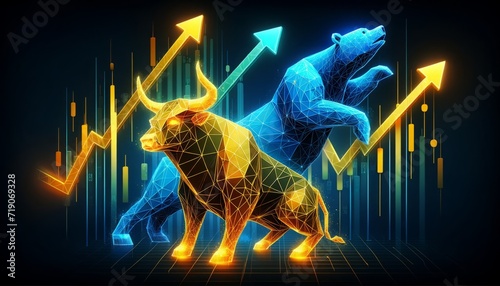 Neon Bull and Bear Market Indicators