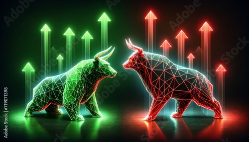 Neon Bull and Bear Market Indicators