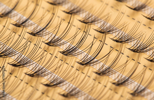 Modern set of false eyelashes for gluing. Women's cosmetics, close-up photo