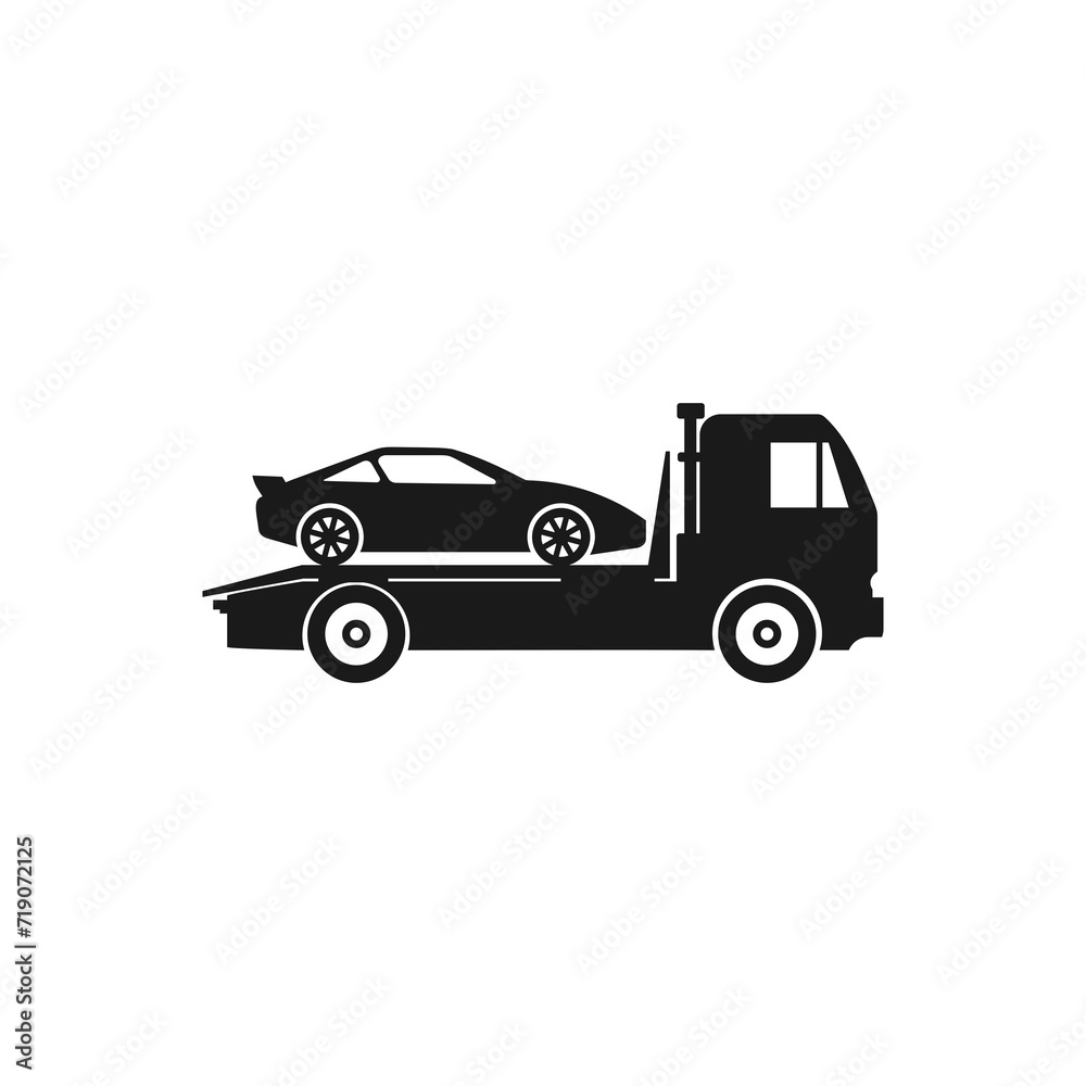 Car towing truck icon isolated on transparent background
