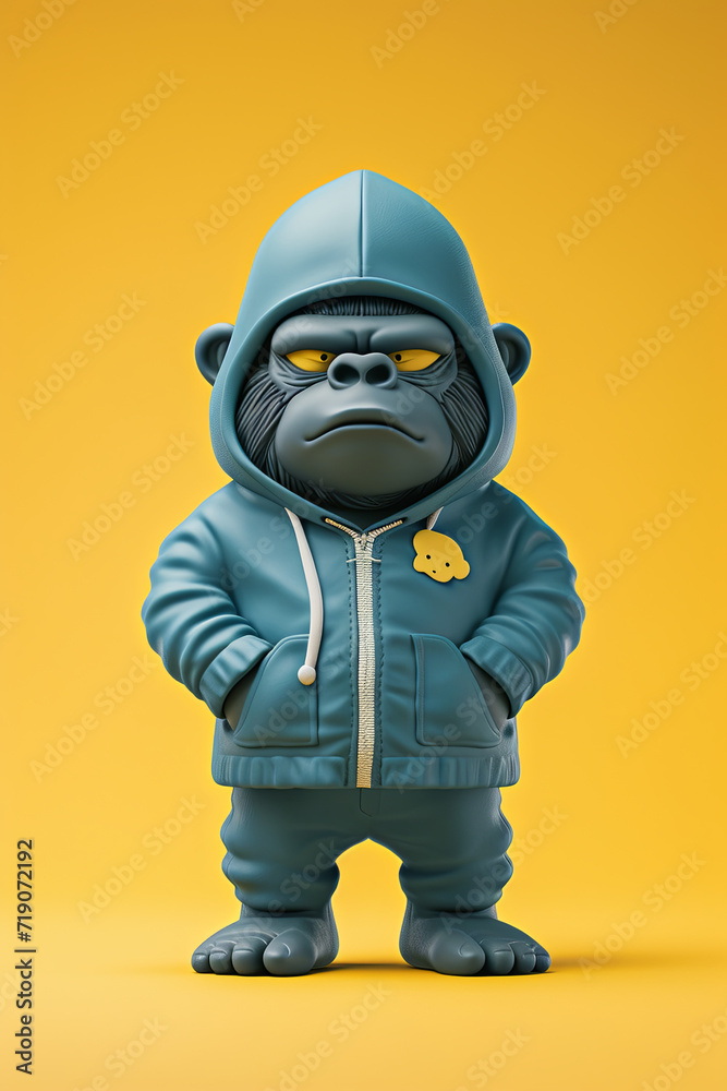 3D mini toy gorilla with clothes 3D mini toy gorilla with clothes