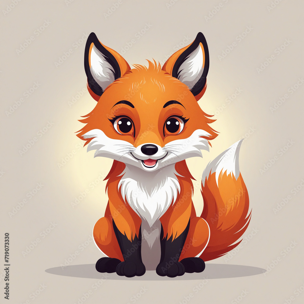 Fototapeta premium Adorable Fox Logo Design