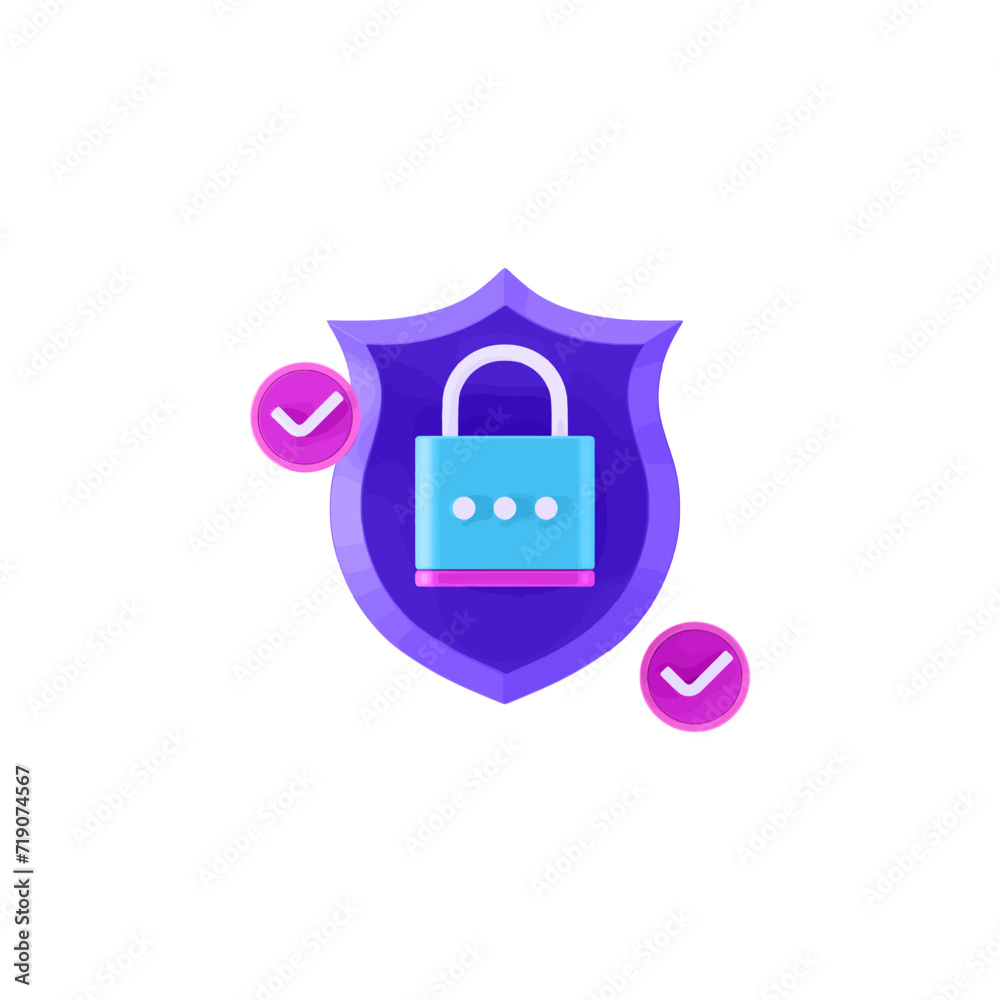 Secured Payment 3d icon vector illustration design Secured Payment 3d icon vector illustration design
