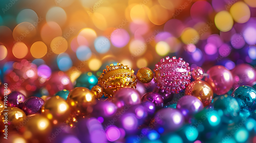 A lively and festive backdrop crafted from an array of vibrant colored beads A lively and festive backdrop crafted from an array of vibrant colored beads