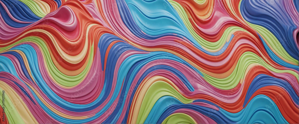 Colorful undulating pattern, 3D illustration Colorful undulating pattern, 3D illustration