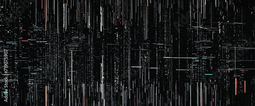 Glitchy abstract background with pixelated texture in black and white