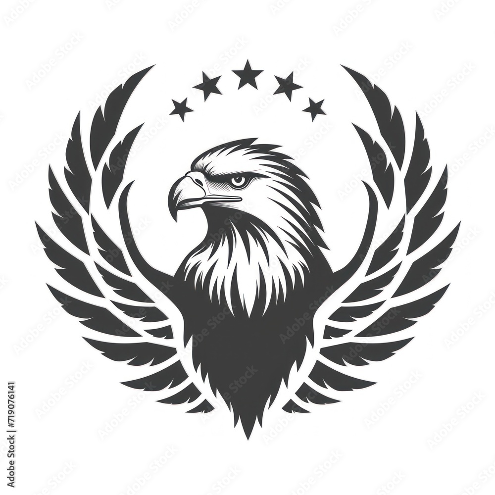 Bird Eagle. Logo illustration of a Eagle. Eagle emblem, icon, logotype,decal, print. Bird Eagle. Logo illustration of a Eagle. Eagle emblem, icon, logotype,decal, print.