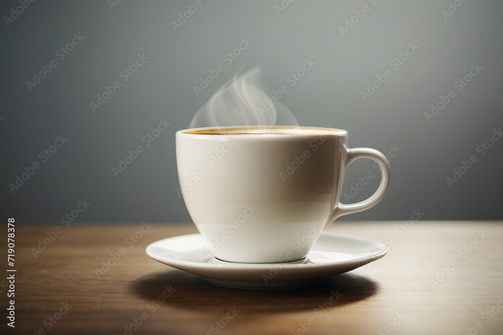 Concept photo shoot of close-up white cup of coffee Concept photo shoot of close-up white cup of coffee