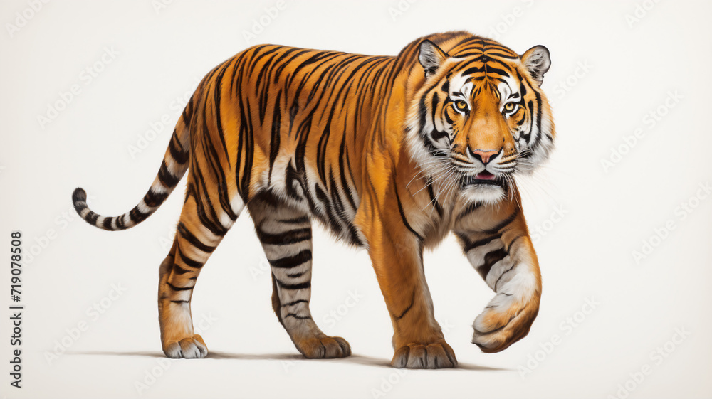 Fototapeta premium Tiger white background