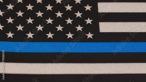 law enforcement cop officer police US flag blue line photo