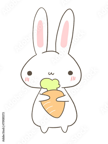 にんじん持つうさぎ