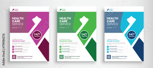 Modern Medical Flyer Template Design. Healthcare business flyer Template, Medical and healthcare modern flyer template photo