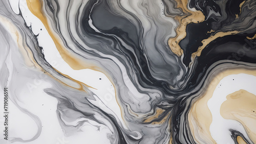 Abstract Gray Natural luxury fluid art alcohol ink painting Background