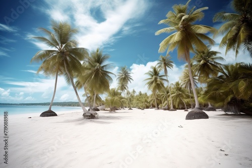 beach with palm trees