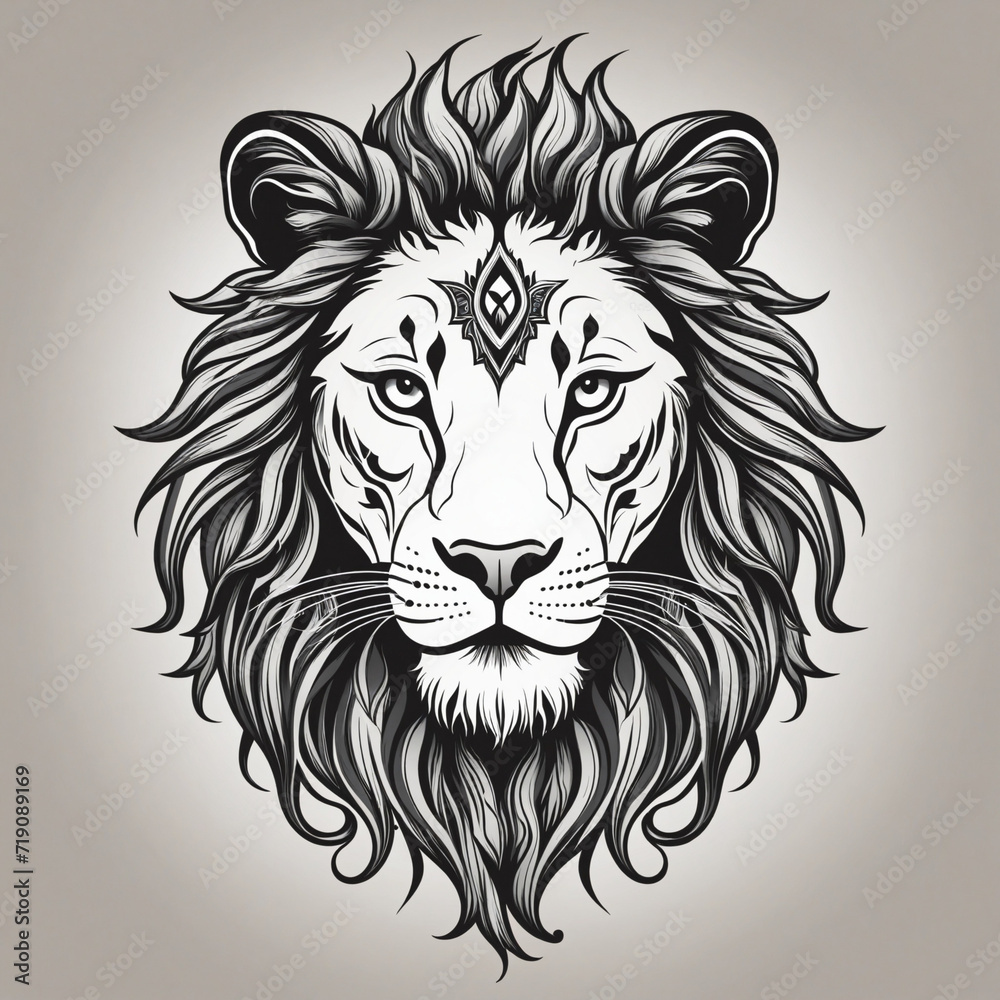 Symbol of a powerful lion in a logo design Symbol of a powerful lion in a logo design