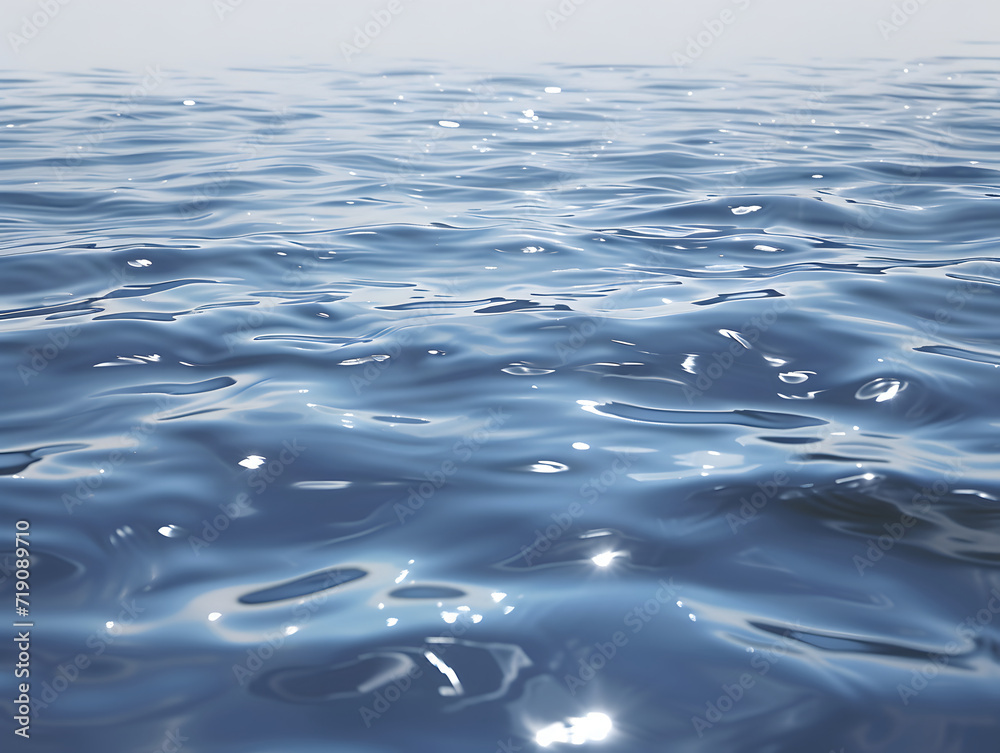 Naklejka premium Water flowing, ocean, with day light sparkling