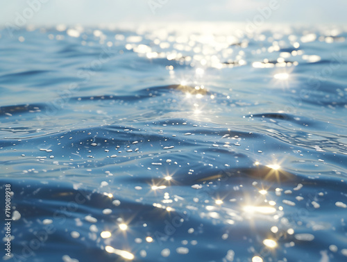 Water flowing, ocean, with day light sparkling