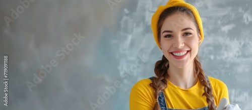 Cleaning service, Smiling woman worker clean home, housekeeper © ETAJOE