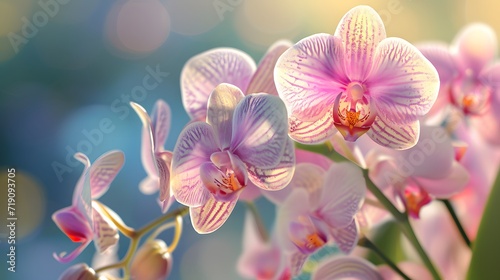 delicate Orchid Blooms  Adorn your home with elegance using this image showcasing delicate orchid blooms in full blossom  their intricate petals and vibrant colors exuding beauty