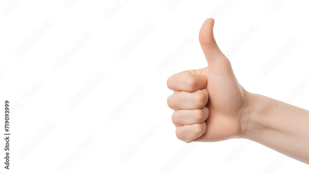 Thumb up cutout. Realistic hand with thumb up on transparent background Thumb up cutout. Realistic hand with thumb up on transparent background