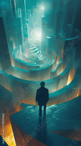 A person's journey in the labyrinth.