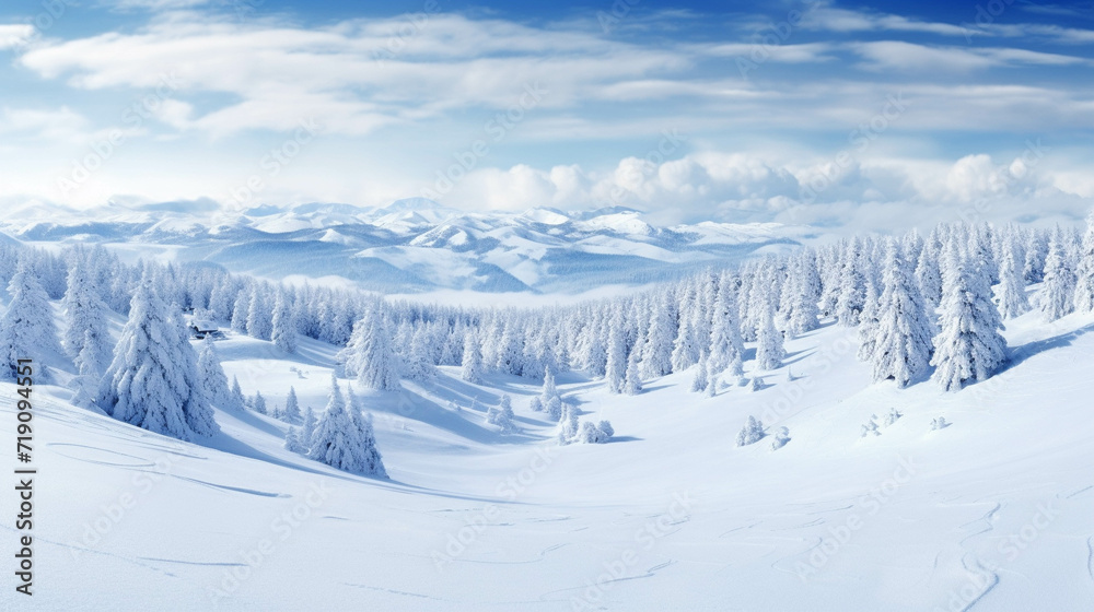 winter mountain landscape high definition(hd) photographic creative image
