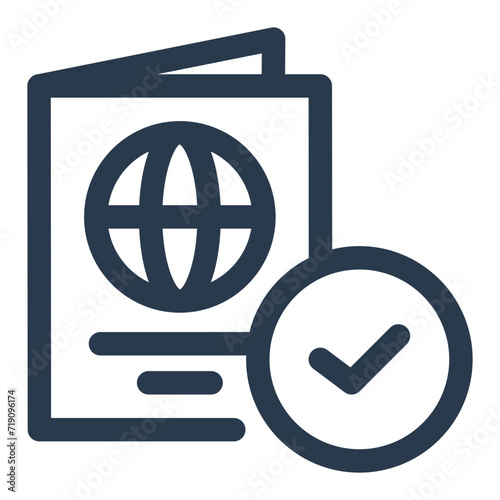 Passport Control Checkpoint Vector Icon Illustration