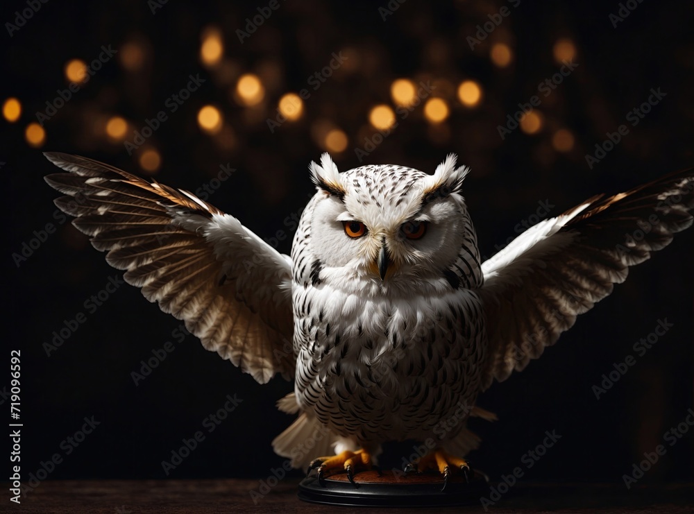 Obraz premium Studio White Owl in the Shadows