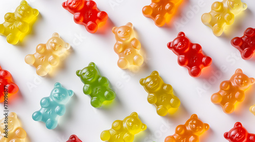 COlorful jelly gummy bears background