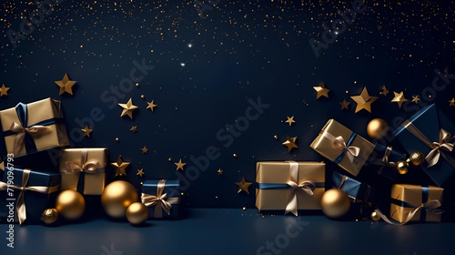 Luxurious shiny Christmas ball decoration, Christmas and New Year ornaments background © jiejie