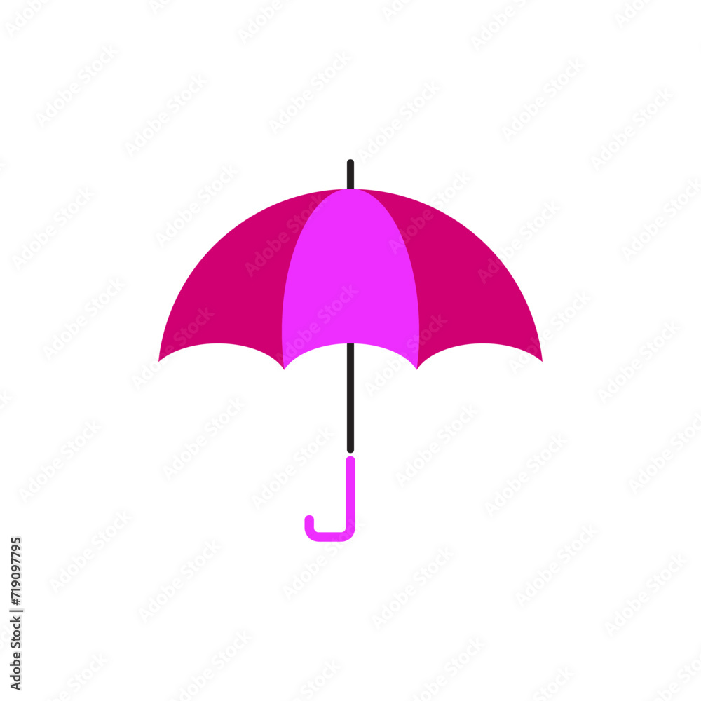 pink umbrella isolated on white