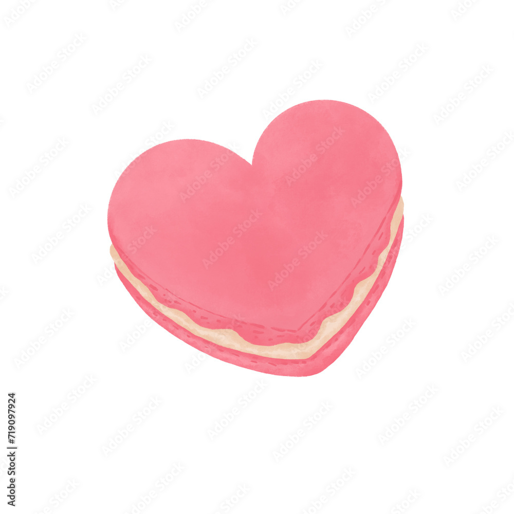 Pink heart macaron