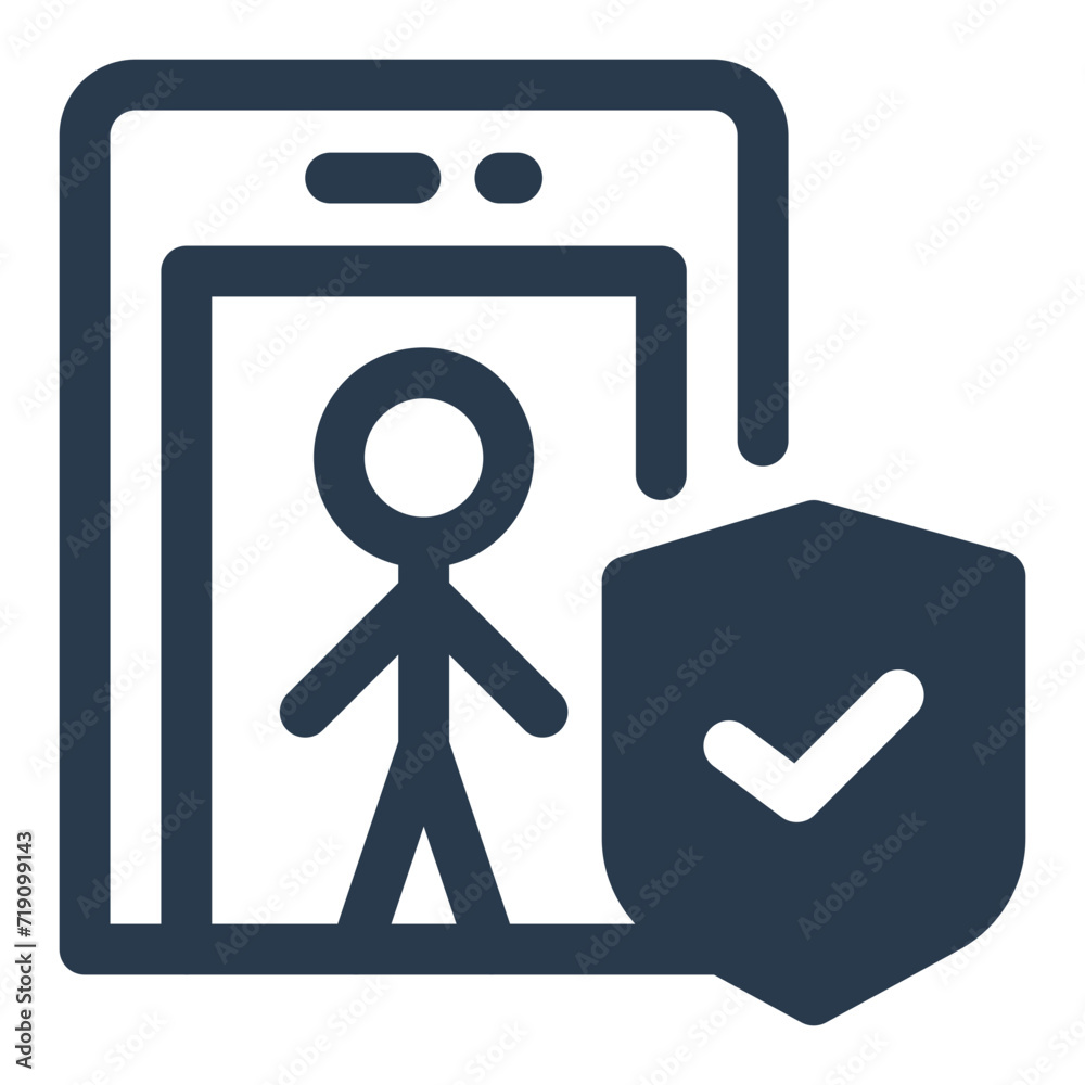 Security Check Process Vector Icon Illustration Security Check Process Vector Icon Illustration