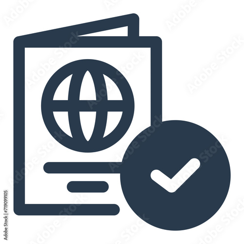 Passport Control Checkpoint Vector Icon Illustration