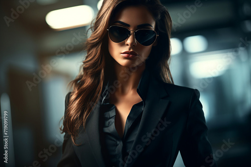 Generative AI picture of secret agent spy person modern film style killer detective soldier