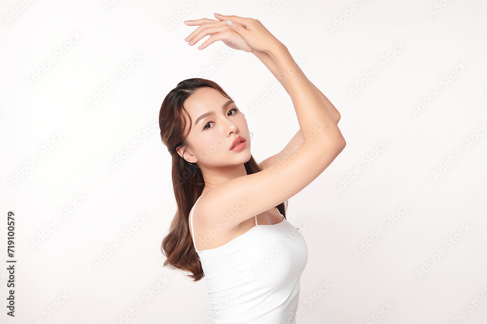 Beautiful young asian woman with clean fresh skin on white background, Face care, Facial treatment, Cosmetology, beauty and spa, Asian women portrait. Beautiful young asian woman with clean fresh skin on white background, Face care, Facial treatment, Cosmetology, beauty and spa, Asian women portrait.