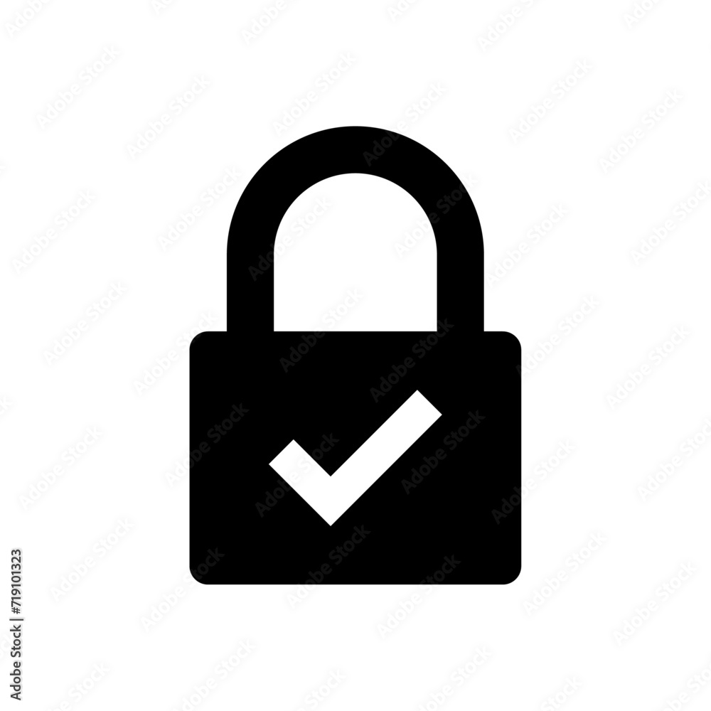 Lock with check mark icon Lock with check mark icon