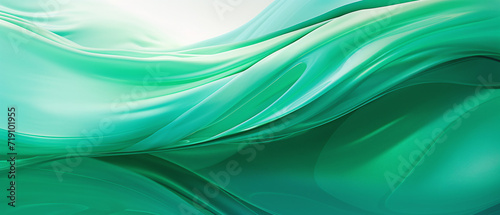 Emerald-colored abstract background, abstract wave background.