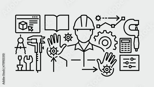 Engineer Professional Development Vector Line Icon