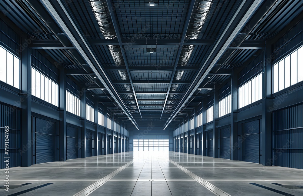 Empty Warehouse Interior of a Factory