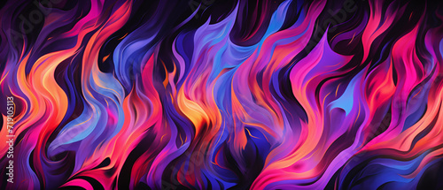 Abstract neon patterns that resemble vibrant fire, abstract flames background.